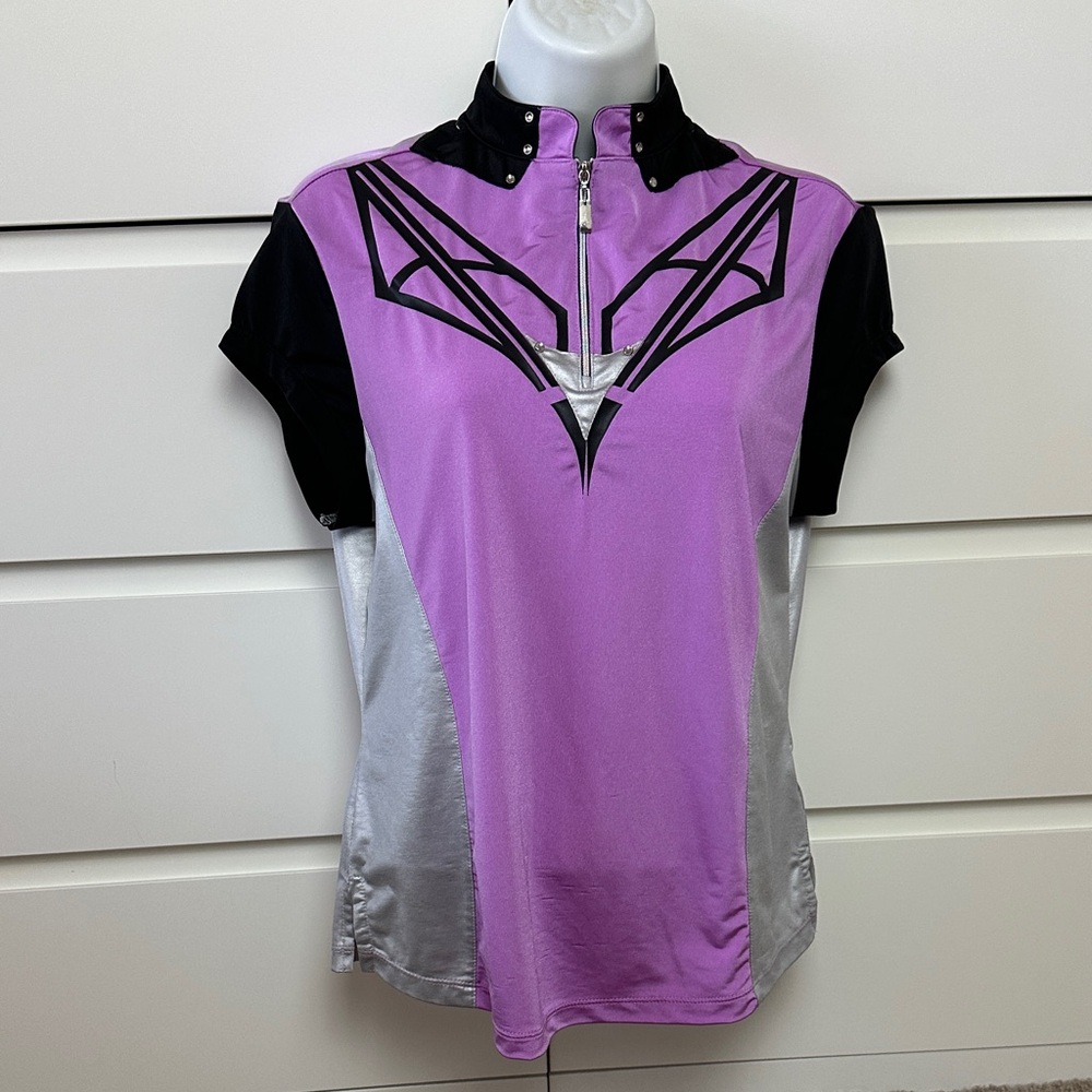 Jamie Sadock Women's Sleeveless Golf Polo Shirt Purple Size S